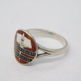 Canadian Sterling Silver Enamel Chambly County High School Ring Vintage