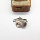 Sterling Silver Modernist Teapot Charm Pendant Vintage c1970