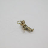 Sterling Silver Cricketer Charm Pendant Vintage c1970s
