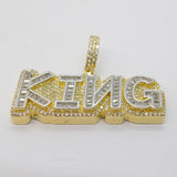 Sterling Silver Gilt & Paste Set 'King' Large Pendant Vintage c2000s
