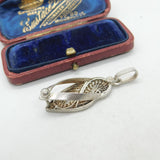 Sterling Silver Novelty Filigree Form Flip-Flop Charm Pendant Vintage c1960