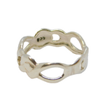 Sterling Silver Intertwined Shapes Band Ring Vintage c1970 Size M 1/2