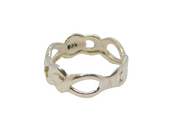 Sterling Silver Intertwined Shapes Band Ring Vintage c1970 Size M 1/2
