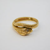9ct Yellow Gold & Diamond Set Snake or Serpent Dress Ring Vintage London