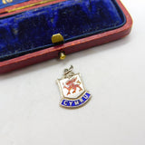 Sterling Silver and Enamel Cymru Wales Travel Shield Charm Pendant Vintage c1970