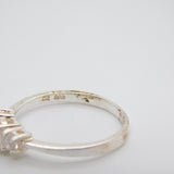 Sterling Silver Engagement Ring With Cubic Zirconia Vintage c1970 Size O