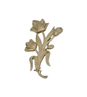 Sterling Silver Tulip Flower Form Spray Brooch Pin Vintage c1970
