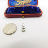 Sterling Silver Diamond Paste Gemstone Drop Charm Pendant Vintage c1970