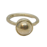Sterling Silver Round Raised Front Studio Dress Ring Vintage c1976 Size J 1/2