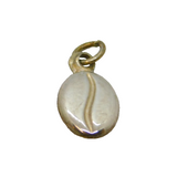 Sterling Silver Coffee Bean Charm Pendant Vintage c1970s