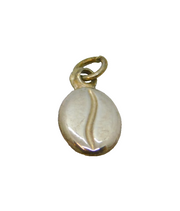 Sterling Silver Coffee Bean Charm Pendant Vintage c1970s