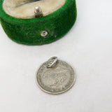 Sterling Silver George V Threepence Coin Charm Pendant Antique 1933