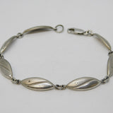 Sterling Silver & Diamond Set Modernist Panel Bracelet Vintage c1990s