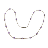 Sterling Silver & Beaded Amethyst Studio Necklace Vintage c1970s
