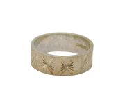 Sterling Silver Starburst Pattern Etched Band Wedding Ring Vintage 1979 Size L