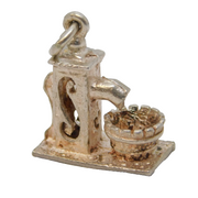 Sterling Silver Water Pump Charm Pendant Vintage c1970