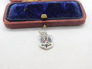 Sterling Silver and Enamel Austria Travel Shield Charm Pendant Vintage c1970