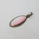 Sterling Silver Pink Mother of Pearl Charm Pendant Vintage c1970s