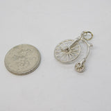 Sterling Silver Pennyfarthing Bicycle Charm Pendant Vintage c1970
