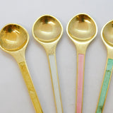 Egon Lauridsen Set of Sterling Silver Gilt & Enamel Demitasse Spoons Vintage