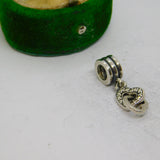 Sterling Silver Interlocked Hearts Modular Bracelet Charm Pendant Vintage c1970