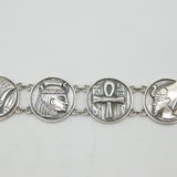 Egyptian Sterling Silver Historical Souvenir Bracelet Vintage c1970s