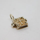 Sterling Silver Opening Bible Charm Pendant Vintage c1970