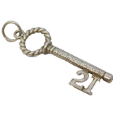 Sterling Silver 21st Birthday Key Charm Pendant Vintage c1970