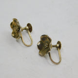 Pair of Sterling Silver Poppy Flower Screw Back Studio Earrings Vintage c1940