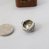 Sterling Silver Gemstone Set Drop Charm Pendant Vintage c1970