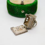 Sterling Silver Motor Car in Garage Opening Charm Pendant Vintage c1970