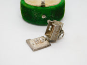 Sterling Silver Motor Car in Garage Opening Charm Pendant Vintage c1970