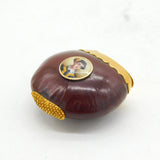 Victorian 15ct Gold & Tudor Noble Enamel Mounted Nut Vesta Case Antique 1880s