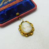 Rolled Gold Carved Classical Cameo Charm Pendant Antique c1920 Art Deco