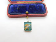 Sterling Silver and Resin Preserved Flowers Charm Pendant Vintage c1970