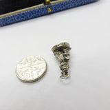 Sterling Silver Knees-Up Sitting Elf Charm Pendant Vintage c1970