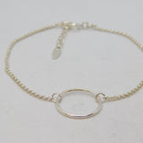 Sterling Silver Belcher Chain & Circle Stacking Bracelet Contemporary c2010