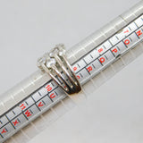 Sterling Silver Multi-Strand 8 CZ Modernist Dress Ring Vintage c1990 Size T