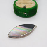 Sterling Silver Abalone Drop Charm Pendant Vintage c1970
