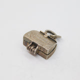 Sterling Silver Doctors Bag With Figure Inside Charm Pendant Vintage c1970