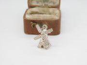 Sterling Silver Windmill Charm Pendant Vintage c1970