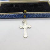 Sterling Silver Cross or Crucifix Charm Pendant Vintage c1970