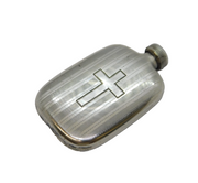 20th Century Sterling Silver Travelling Holy Oil Flask Antique c1930s