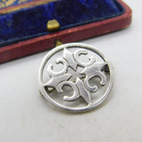 Ortak Sterling Silver Scottish Cross Form Brooch Pin Vintage c1970