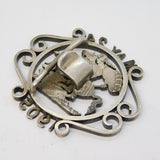 Edwardian Sterling Silver British Empire Day Crown Coin Belt Buckle Antique