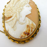 19th Century Pinchbeck Mounted Carved Shell Cameo Brooch Antique c1860