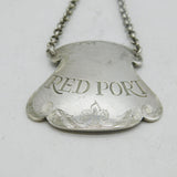 George III Sterling Silver 'Red Port' Decanter Label Antique c1800 London