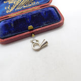 Sterling Silver Brass Bugle Trumpet Charm Pendant Vintage c1970