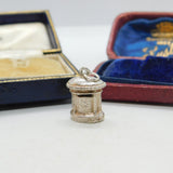 Sterling Silver Traditional Postbox Charm Pendant Vintage c1970