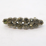 Sterling Silver Two-Tier Sparkling Paste Set Brooch Pin Antique c1920 Art Deco